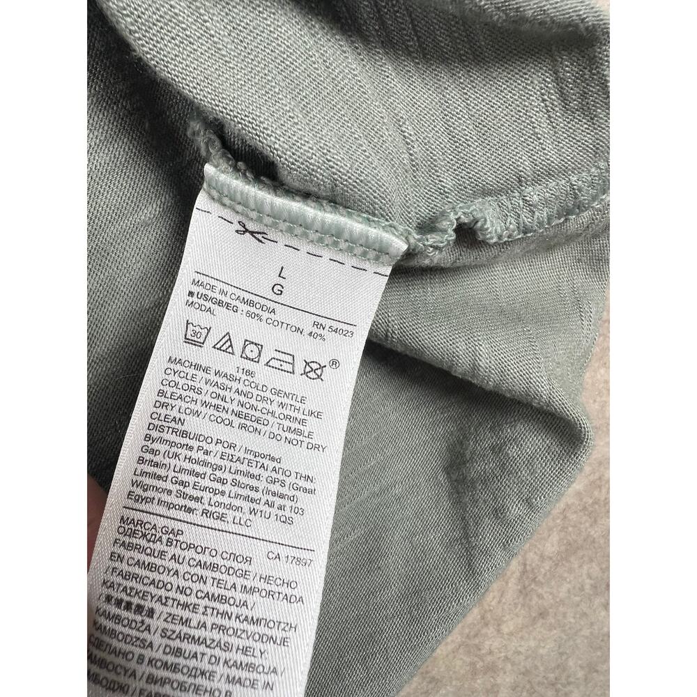 GAP Soft Slub Cami Belted Midi Dress Hi Lo Tweed Green Size Large - Picture 9 of 10